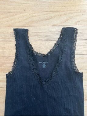 Black lace v neck top